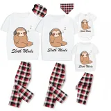 Family Matching Pajamas Exclusive Design Sloth Mode White Short Long Pajamas Set