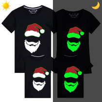 Family Matching Christmas Tops Exclusive Design Luminous Santa Family Christmas T-shirt