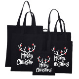 Christmas Eco Friendly Luminous Merry Christmas Antler Handle Canvas Tote Bag