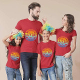 Family Matching Clothing Top Parent-kids Lazy Day Of Summer Family T-shirts