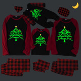 Christmas Matching Family Pajamas Luminous Glowing We Are Family Tree Black Pajamas Set
