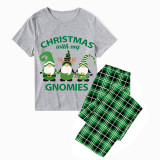 Christmas Matching Family Pajamas Christmas Gnomies Gray Short Pajamas Set