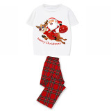 Christmas Matching Family Pajamas Merry Christmas Santa Reindeer Short Black Pajamas Set
