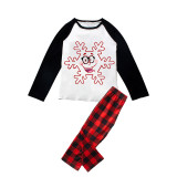 Christmas Matching Family Pajamas Cartoon Snowflake Plaids Pants Pajamas Set