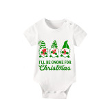 Christmas Matching Family Pajamas I'll Be Gnome For Christmas White Short Pajamas Set