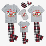 Christmas Matching Family Pajamas Merry Christmas Three Penguin Gray Short Pajamas Set