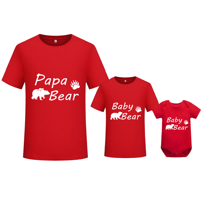 Father's Day Matching Clothing Top Father-kids Baby Bear Papa Bear Family T-shirts