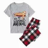 Family Matching Pajamas Exclusive Design My Spirit Animal Gray Short Long Pajamas Set