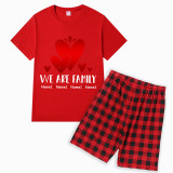 Family Matching Pajamas Exclusive Design Family Name Custom Red Short Pajamas Set