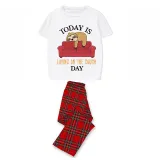 Family Matching Pajamas Exclusive Design Today Is Laying On The Couch Day White Short Long Pajamas Set