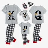 Family Matching Pajamas Exclusive Design King Prince Princess Queen Gray Short Long Pajamas Set