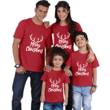 Family Matching Christmas Tops Exclusive Design Luminous Christmas Antler Family Christmas T-shirt