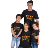 Family Matching Clothing Top Parent-kids I Love My Family Family T-shirts