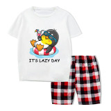 Family Matching Pajamas Exclusive Design It's Lazy Day White Short Pajamas Set