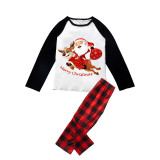 Christmas Matching Family Pajamas Merry Christmas Santa Reindeer Plaids Pants Pajamas Set