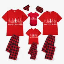 Christmas Matching Family Pajamas Merry Christmas Tree Red Pajamas Set