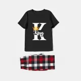 Family Matching Pajamas Exclusive Design King Prince Princess Queen Black Pajamas Set