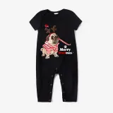 Christmas Matching Family Pajamas Dachshund Merry Christmas Black Short Pajamas Set