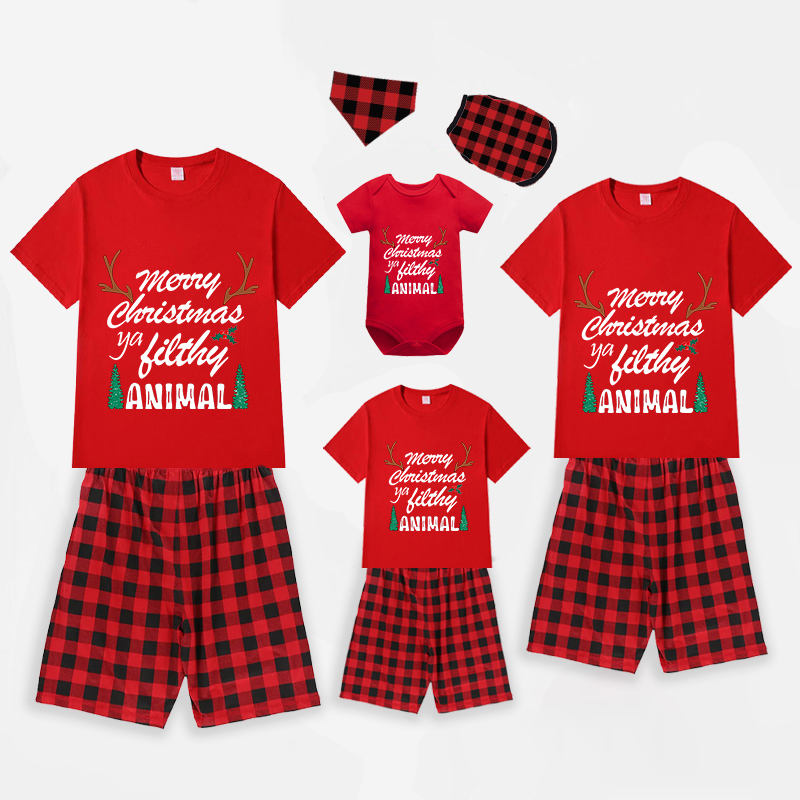 Christmas Matching Family Pajamas Merry Christmas Atler Tree Red Pajamas Set