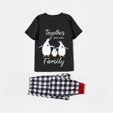 Family Matching Pajamas Exclusive Design Together We Are Family Penguin Black Pajamas Set