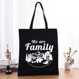 Christmas Eco Friendly 2023 We are Family Bear Handle Canvas Tote Bag