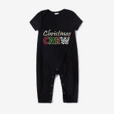 Christmas Matching Family Pajamas Christmas Crew Black Short Pajamas Set