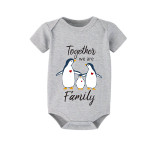 Family Matching Pajamas Exclusive Design Together We Are Family Penguin Green Plaid Pants Pajamas Set