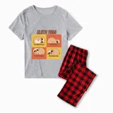 Family Matching Pajamas Exclusive Design Sloth Yoga Gray Short Long Pajamas Set