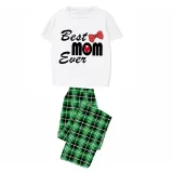 Family Matching Pajamas Exclusive Design Best One Ever Green Plaid Pants Pajamas Set