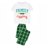 Family Matching Pajamas Exclusive Design Family Over Everthing Green Plaid Pants Pajamas Set