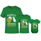 Father's Day Matching Clothing Top Father-kids Daddy's Drinking Buddy Family T-shirts
