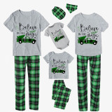 Christmas Matching Family Pajamas Belive In the Magic Truck Black Short Pajamas Set