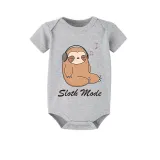 Family Matching Pajamas Exclusive Design Sloth Mode Blue Plaid Pants Pajamas Set