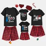 Family Matching Pajamas Exclusive Design Best One Ever Black And Red Plaid Pants Pajamas Set