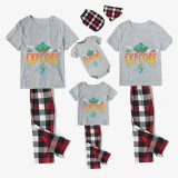Family Matching Pajamas Exclusive Design Explore Gray Short Long Pajamas Set