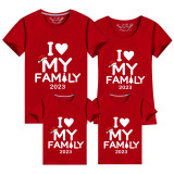 Family Matching Christmas Tops Exclusive Design 2023 I Love My Family Christmas T-shirt