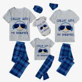 Christmas Matching Family Pajamas Chillin with Earmuffs Snowmies Gray Short Pajamas Set