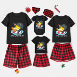 Family Matching Pajamas Exclusive Design It's Lazy Day Black And Red Plaid Pants Pajamas Set