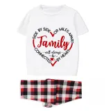 Family Matching Pajamas Exclusive Design Side By Side Or Miles Apart Family Will Always Be Connected By Heart White Short Long Pajamas Set