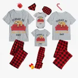 Family Matching Pajamas Exclusive Design Today Is Laying On The Couch Day Gray Short Long Pajamas Set
