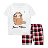 Family Matching Pajamas Exclusive Design Sloth Mode White Short Pajamas Set