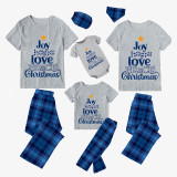 Christmas Matching Family Pajamas Joy Hope Love Peace Christmas Blue Pajamas Set