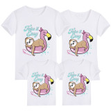 Family Matching Clothing Top Parent-kids Take It Easy Sloth Family T-shirts