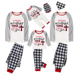 Christmas Matching Family Pajamas It's The Most Wonderful Time of The Year Crosses White Top Pajamas Set