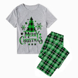 Christmas Matching Family Pajamas Merry Christmas Tree Short Sleeve Pajamas Set