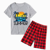 Family Matching Pajamas Exclusive Design Lazy Days Of Summer White Short Pajamas Set