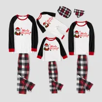 Christmas Matching Family Pajamas Merry Christmas Building Blocks Santa White Top Pajamas Set