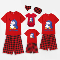 Family Matching Pajamas Exclusive Design Lazy Day Red Short Pajamas Set