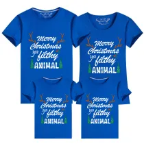 Family Matching Christmas Tops Exclusive Design Merry Christmas Antler Family Christmas T-shirt