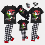 Christmas Matching Family Pajamas Merry Christmas Skating Penguin Black Short Pajamas Set
